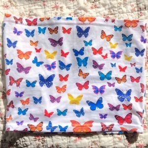rainbow butterfly tube top